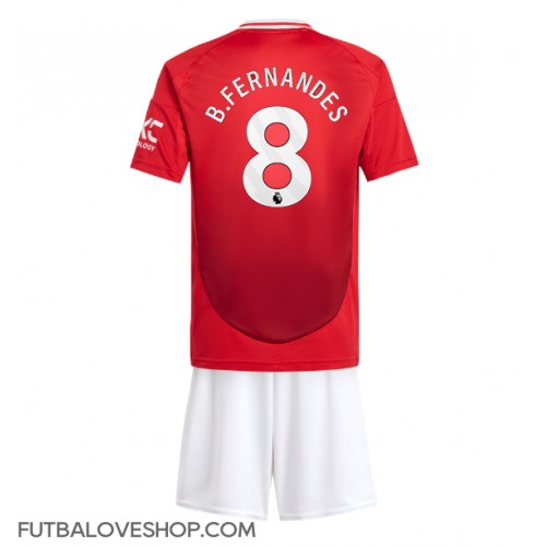 Dres Manchester United Bruno Fernandes #8 Domáci pre deti 2024-25 Krátky Rukáv (+ trenírky)